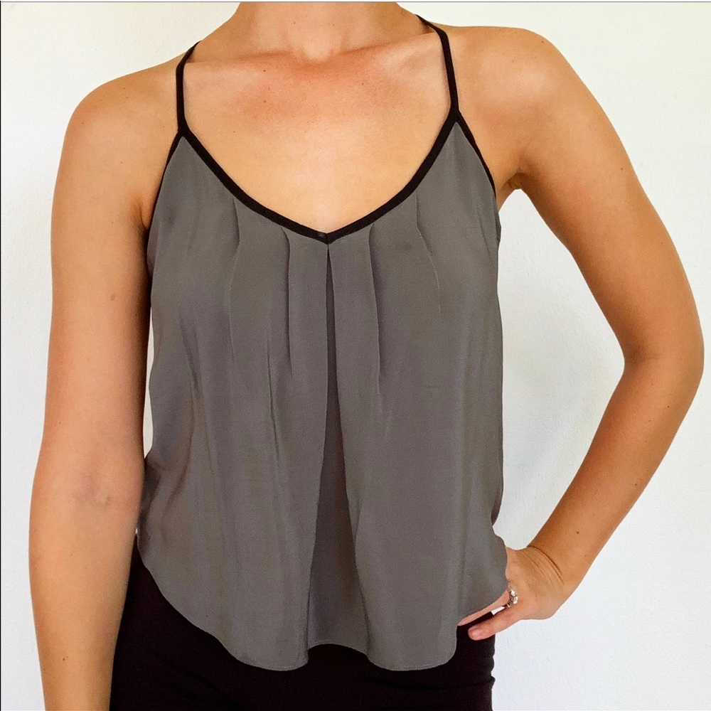 Kimchi blue gray silk racerback button top size XS